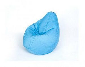 Кресло-мешок Груша велюр голубое малое в Тавде - tavda.ok-mebel.com | фото 1