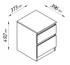 2.03.03.050.4 КАСТОР тумба 2 ящика RU серая в Тавде - tavda.ok-mebel.com | фото 3