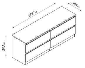 2.03.03.100.4 КАСТОР тумба 4 ящика RU серая в Тавде - tavda.ok-mebel.com | фото 4
