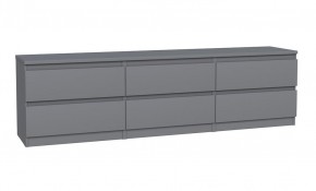 2.03.03.110.4 КАСТОР тумба 6 ящиков RU серая в Тавде - tavda.ok-mebel.com | фото