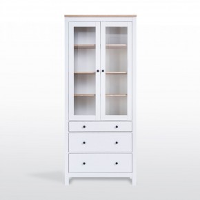 2.08.07.130.14 САГА шкаф с витриной 90 белый/ясень RU в Тавде - tavda.ok-mebel.com | фото 2