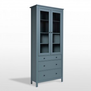 2.08.07.130.6 САГА шкаф с витриной 90 темно-бирюзовый RU в Тавде - tavda.ok-mebel.com | фото