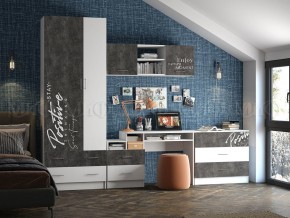 ВЕГА NEW Позитив Антресоль (Бетон темный/белый) в Тавде - tavda.ok-mebel.com | фото 3