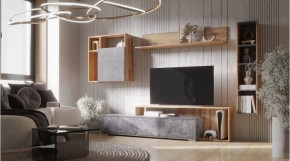 ДАЛЛАС Гостиная (модульная) цемент темный в Тавде - tavda.ok-mebel.com | фото