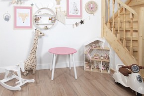 Детский стол круглый Rolti Baby (розовый/белый, массив березы/мдф) в Тавде - tavda.ok-mebel.com | фото