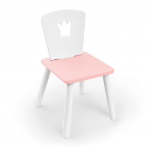 Детский стул Rolti Baby «Корона» (белый/розовый/белый, массив березы/мдф) в Тавде - tavda.ok-mebel.com | фото