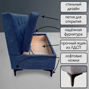 Диван Сканди Д1-ВСи (велюр синий) 1200 в Тавде - tavda.ok-mebel.com | фото 2