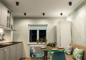 DK3090-BK+CY Светильник накладной IP 20, 10 Вт, GU5.3, LED, черный/голубой, пластик в Тавде - tavda.ok-mebel.com | фото 2