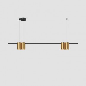 DK4061-BK+SG Подвесной светильник ORBIT, IP20, 4xGU10 LED до 15 Вт, черный + сатинированное золото, алюминий в Тавде - tavda.ok-mebel.com | фото
