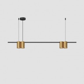 DK4061-BK+SG Подвесной светильник ORBIT, IP20, 4xGU10 LED до 15 Вт, черный + сатинированное золото, алюминий в Тавде - tavda.ok-mebel.com | фото 2