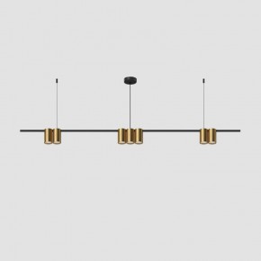 DK4063-BK+SG Подвесной светильник ORBIT, IP20, 7xGU10 LED до 15 Вт, черный + сатинированное золото, алюминий в Тавде - tavda.ok-mebel.com | фото 2