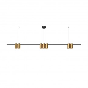 DK4063-BK+SG Подвесной светильник ORBIT, IP20, 7xGU10 LED до 15 Вт, черный + сатинированное золото, алюминий в Тавде - tavda.ok-mebel.com | фото 3