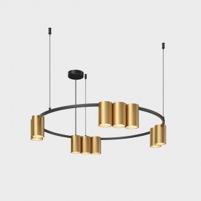 DK4065-BK+SG Подвесной светильник ORBIT , IP20, 10xGU10 LED до 15 Вт, черный + сатинированное золото, алюминий в Тавде - tavda.ok-mebel.com | фото