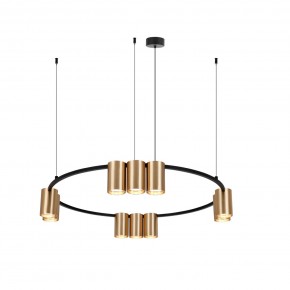 DK4065-BK+SG Подвесной светильник ORBIT , IP20, 10xGU10 LED до 15 Вт, черный + сатинированное золото, алюминий в Тавде - tavda.ok-mebel.com | фото 3
