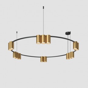 DK4067-BK+SG Подвесной светильник ORBIT, IP20, 15xGU10 LED, до 15 Вт, черный + сатинированное золото, алюминий в Тавде - tavda.ok-mebel.com | фото
