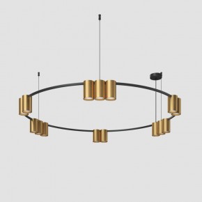 DK4067-BK+SG Подвесной светильник ORBIT, IP20, 15xGU10 LED, до 15 Вт, черный + сатинированное золото, алюминий в Тавде - tavda.ok-mebel.com | фото 2