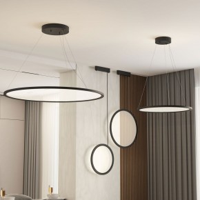DK6616-BK Подвесной горизонтальный светильник Veil со светодиодом H900 d600 220V 48W 3000-6000K IP20 черный алюминий в Тавде - tavda.ok-mebel.com | фото 5