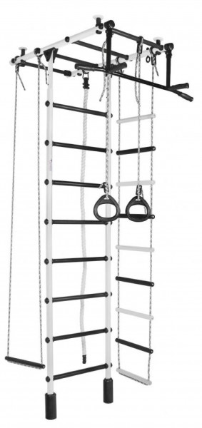 ДСК Атлант цв.белый-черный: турник, кольца, канат, трапеция, веревочная лестница в Тавде - tavda.ok-mebel.com | фото