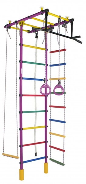 ДСК Атлант цв.фиолетовый радуга: турник, кольца, канат, трапеция, веревочная лестница в Тавде - tavda.ok-mebel.com | фото