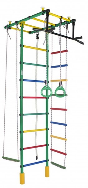 ДСК Атлант цв.зеленый радуга: турник, кольца, канат, трапеция, веревочная лестница в Тавде - tavda.ok-mebel.com | фото