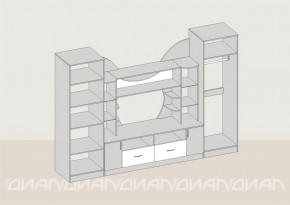 Гостиная Аллегро с 2 шкафами вариант-5 (Ясень светлый/тёмный) в Тавде - tavda.ok-mebel.com | фото 2