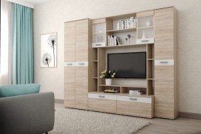 Гостиная Белла (Дуб Сонома/Белый глянец) в Тавде - tavda.ok-mebel.com | фото