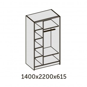 ИННЭС-5 Шкаф-купе 2-х дв. 1400 (1дв. Ф1 - бодега белая, 1дв. Ф2 - зеркало) в Тавде - tavda.ok-mebel.com | фото 2