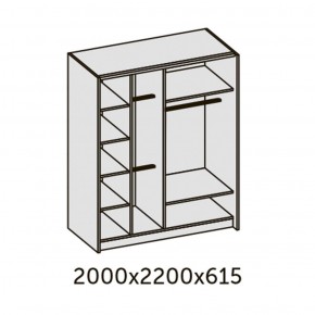 ИННЭС-5 Шкаф-купе 2-х дв. 2000 (2 дв. Ф3 - венге вст. экокожа корич) в Тавде - tavda.ok-mebel.com | фото 2