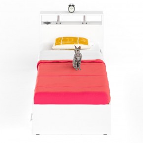 Камелия Кровать с ящиками 0900, цвет белый, ШхГхВ 93,5х217х78,2 см., сп.м. 900х2000 мм., без матраса, основание есть в Тавде - tavda.ok-mebel.com | фото 3