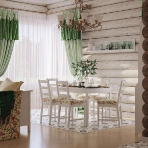 Комлект Вествик обеденный стол и четыре стула, массив сосны, цвет белый в Тавде - tavda.ok-mebel.com | фото 1