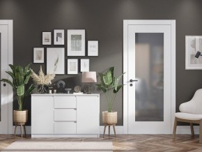 Комод 2-ств. с 3 ящиками "Бьянко" (Белый лофт) в Тавде - tavda.ok-mebel.com | фото 2