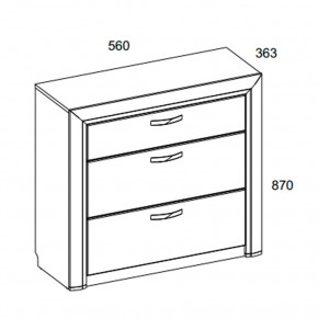 Комод 3S/56, OLIVIA, цвет вудлайн крем/дуб анкона в Тавде - tavda.ok-mebel.com | фото 3
