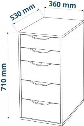 Комод Ингар белый с пятью выдвижными ящиками в Тавде - tavda.ok-mebel.com | фото 3