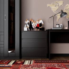 Комод КАСТОР с тремя ящиками, цвет Дуб Венге в Тавде - tavda.ok-mebel.com | фото 3