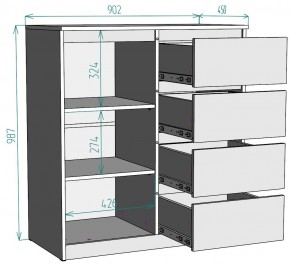 Комод Мальта K115 в Тавде - tavda.ok-mebel.com | фото 2