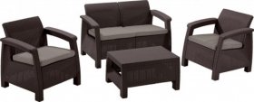 Комплект мебели Корфу сет (Corfu set) коричневый - серо-бежевый * в Тавде - tavda.ok-mebel.com | фото