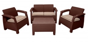 Комплект уличной мебели Yalta Premium Terrace Set (Ялта) шоколадый (+подушки под спину) в Тавде - tavda.ok-mebel.com | фото 1