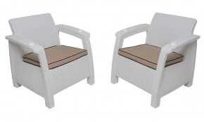 Комплект уличной мебели Yalta Premium Terrace Triple Set (Ялта) белый (+подушки под спину) в Тавде - tavda.ok-mebel.com | фото 4