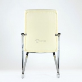 Кресло Barneo K-25 для посетителей и переговорных (хром, бежевая экокожа) в Тавде - tavda.ok-mebel.com | фото 3