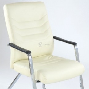Кресло Barneo K-25 для посетителей и переговорных (хром, бежевая экокожа) в Тавде - tavda.ok-mebel.com | фото 4