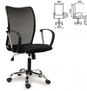 Кресло BRABIX "Spring MG-308" (хром, ткань черная) 531403 в Тавде - tavda.ok-mebel.com | фото 4