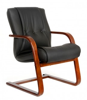 Кресло для посетителя CHAIRMAN  653 V (Кожа) Черное в Тавде - tavda.ok-mebel.com | фото