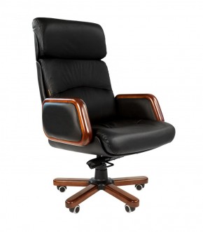 Кресло для руководителя CHAIRMAN 417 (Натуральная кожа) Черное в Тавде - tavda.ok-mebel.com | фото 1
