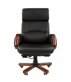 Кресло для руководителя CHAIRMAN 417 (Натуральная кожа) Черное в Тавде - tavda.ok-mebel.com | фото 2