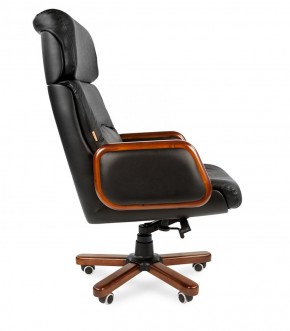 Кресло для руководителя CHAIRMAN 417 (Натуральная кожа) Черное в Тавде - tavda.ok-mebel.com | фото 3