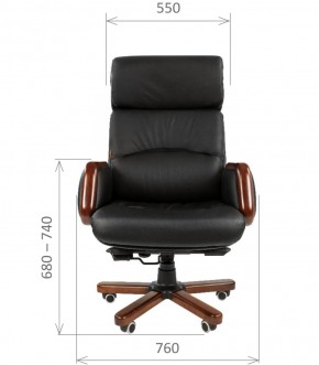 Кресло для руководителя CHAIRMAN 417 (Натуральная кожа) Черное в Тавде - tavda.ok-mebel.com | фото 4