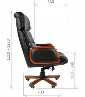 Кресло для руководителя CHAIRMAN 417 (Натуральная кожа) Черное в Тавде - tavda.ok-mebel.com | фото 5