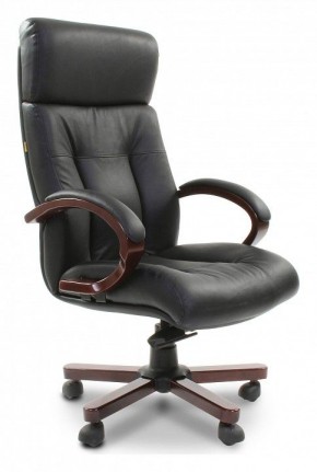 Кресло для руководителя Chairman 421 черный/орех темный, черный в Тавде - tavda.ok-mebel.com | фото