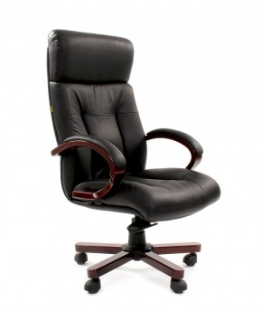 Кресло для руководителя CHAIRMAN  421 (Натуральная кожа) Черное в Тавде - tavda.ok-mebel.com | фото 1