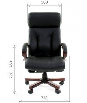 Кресло для руководителя CHAIRMAN  421 (Натуральная кожа) Черное в Тавде - tavda.ok-mebel.com | фото 4